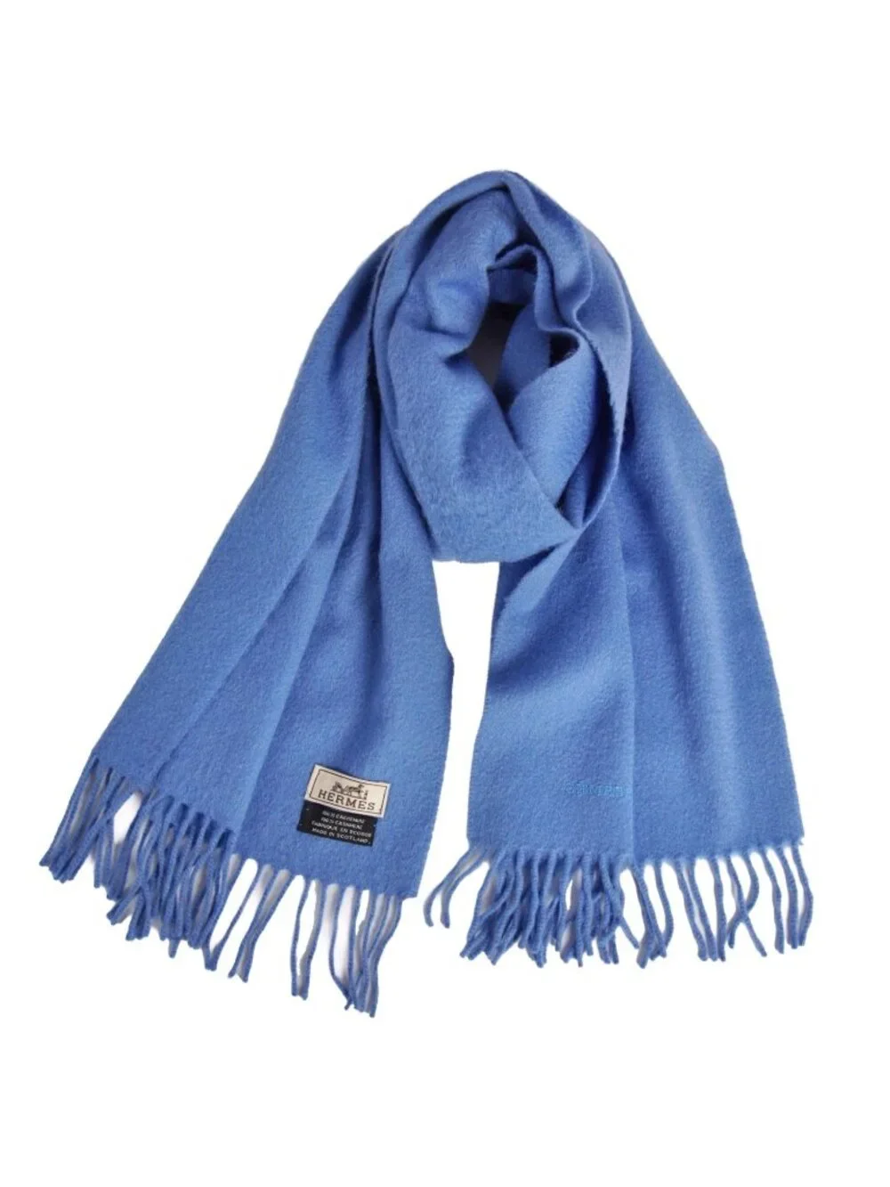 Hermes Scarf Shawl Fringe Cashmere